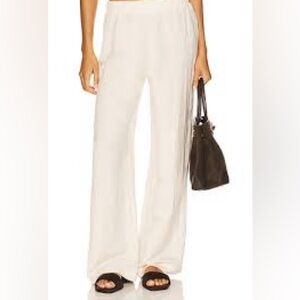 L*SPACE Hazel Pleated Wide Leg Pants Cream NWT Size S $145 Resort Lounge